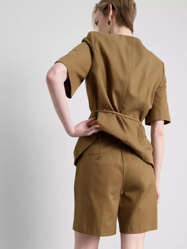 Bermuda-Shorts aus Baumwollmischung im Safari-Stil