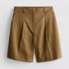 Bermuda-Shorts aus Baumwollmischung im Safari-Stil