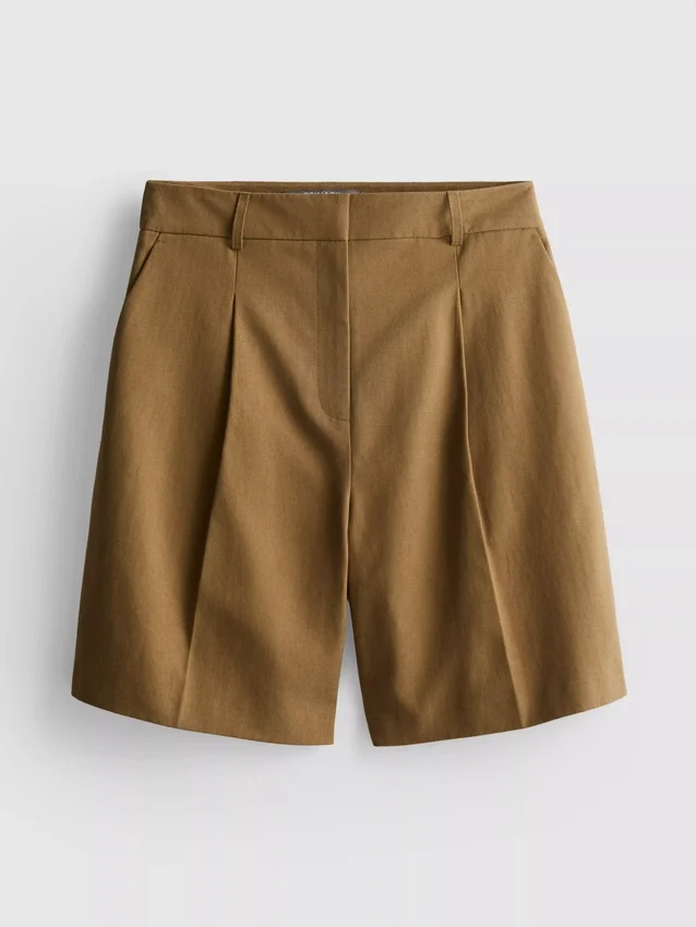 Bermuda-Shorts aus Baumwollmischung im Safari-Stil