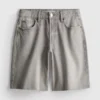 Bermuda-Shorts aus Denim mit unversäubertem Saum