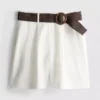 Bermudashorts mit Struktur und Gürtel