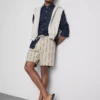 Bermudashorts mit strukturierten Streifen
