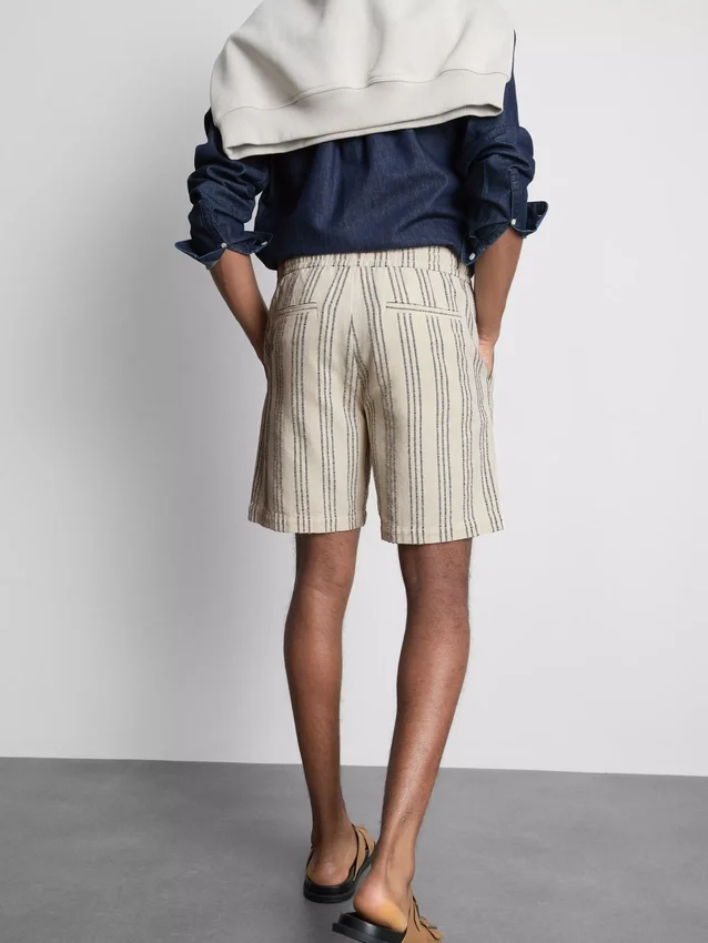 Bermudashorts mit strukturierten Streifen