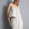 Besticktes, kurzes Cami-Top aus Baumwolle