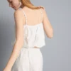 Besticktes, kurzes Cami-Top aus Baumwolle