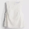 Besticktes Tanktop mit Blumenmuster und Bindeband