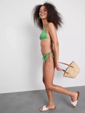 Bikini-Hösli mit seitlichen Bändern im Gingham-Muster