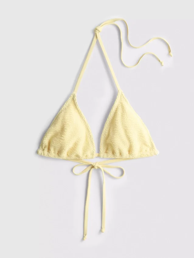 Bikini-Oberteil im Dreieck-Schnitt mit Crinkle-Struktur