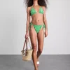 Bikini-Oberteil im Gingham-Muster mit Bananen-Stickerei