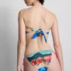 Bikini-Oberteil mit Bandana-Print und landschaftlichem Motiv