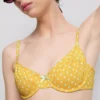 Bikini-Oberteil mit Bügeln, Herzausschnitt und Polka-Dots