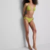 Bikini-Oberteil mit Dreiecks-Schnitt und Fischstickerei