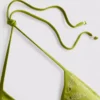 Bikini-Oberteil mit Dreiecks-Schnitt und Fischstickerei