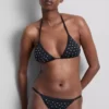 Bikini-Oberteil mit Dreiecks-Strassverzierung