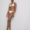 Bikini-Unterteil mit Muschelstickerei und seitlichen Bändern