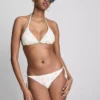 Bikini-Unterteil mit Muschelstickerei und seitlichen Bändern