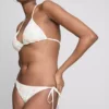 Bikini-Unterteil mit Muschelstickerei und seitlichen Bändern