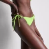 Bikini-Unterteil mit Perlenverzierung und seitlichen Bindebändern