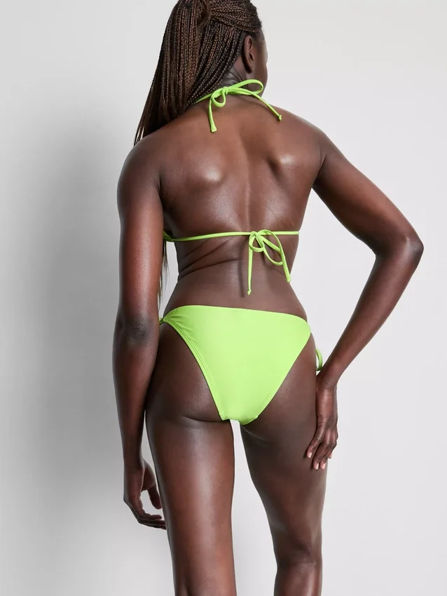 Bikini-Unterteil mit Perlenverzierung und seitlichen Bindebändern