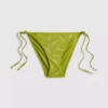 Bikini-Unterteil mit seitlichen Bindebändern und Stickerei