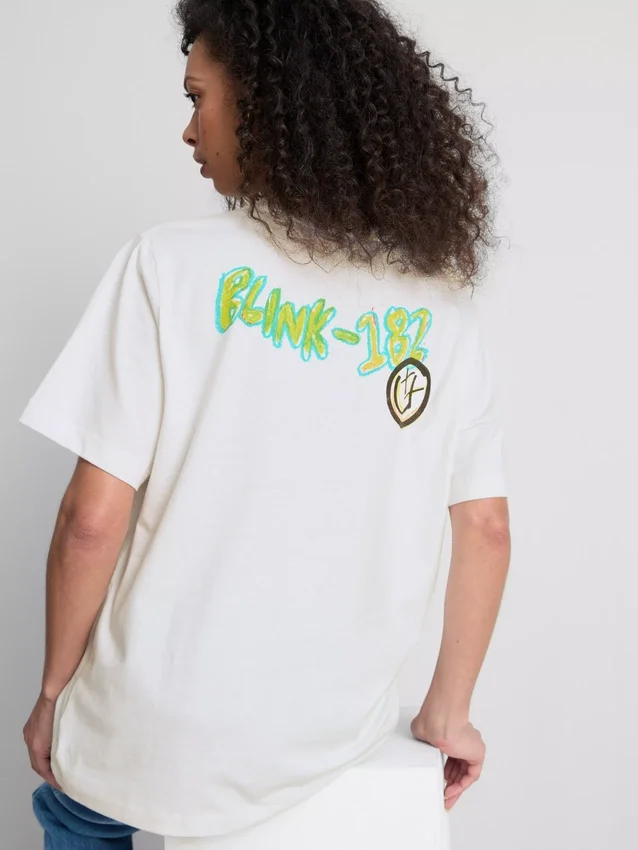 Blink 182 Baumwoll-T-Shirt mit grossem Logo in lockerer Passform