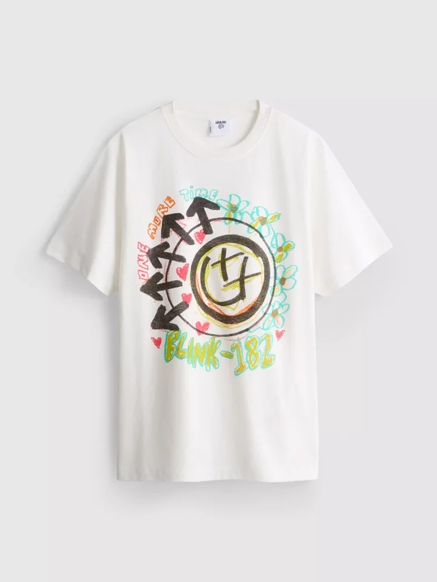 Blink 182 Baumwoll-T-Shirt mit grossem Logo in lockerer Passform