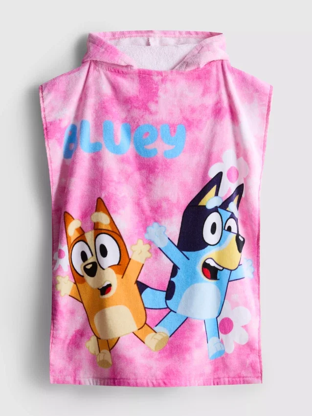 Bluey-Poncho aus Frottee mit Kapuze