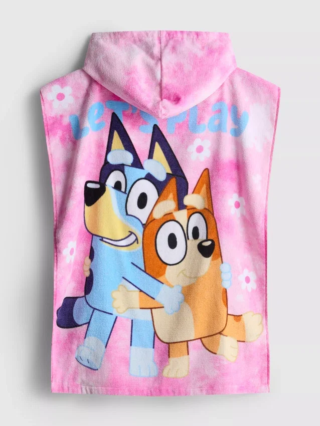 Bluey-Poncho aus Frottee mit Kapuze