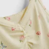 Blumiges, geripptes Schlafanzugoberteil