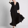 Bluse mit 3/4-Ärmeln und V-Ausschnitt