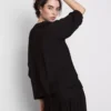 Bluse mit 3/4-Ärmeln und V-Ausschnitt