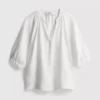Bluse mit 3/4-Ärmeln und V-Ausschnitt