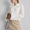 Bluse mit gerafftem Peplum-Saum