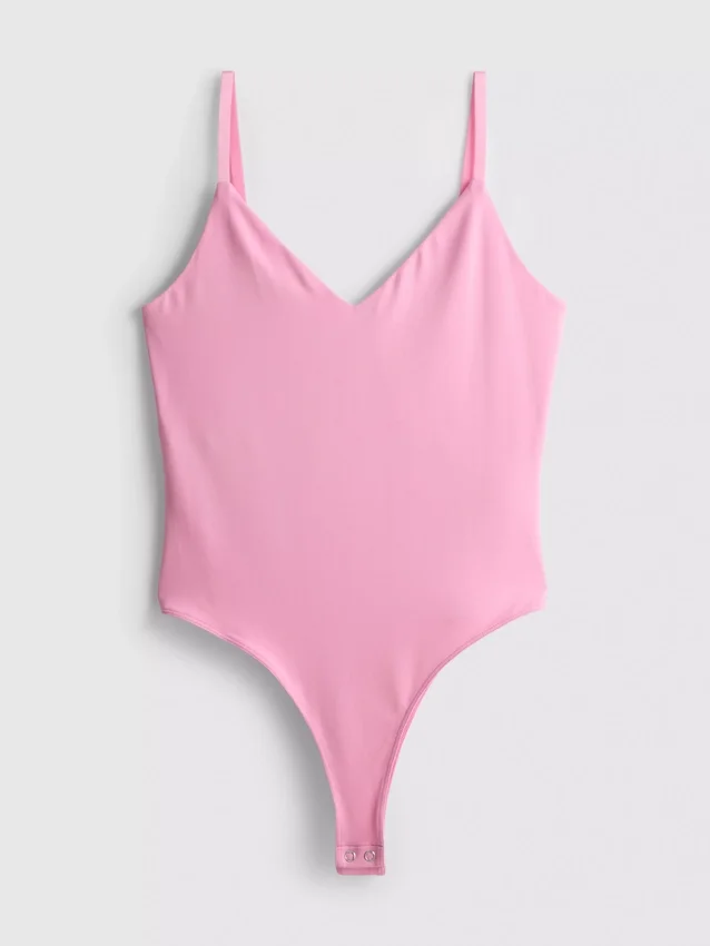 Bodysuit mit V-Ausschnitt und Trägern