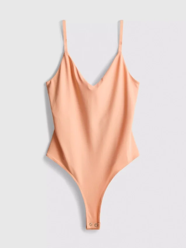 Bodysuit mit V-Ausschnitt und Trägern