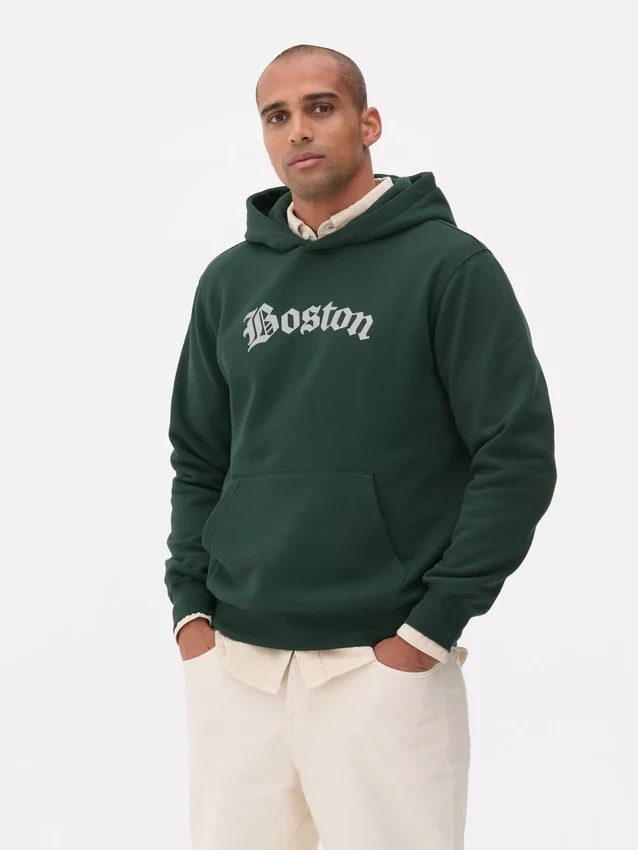 Boston-Hoodie mit Grafikprint