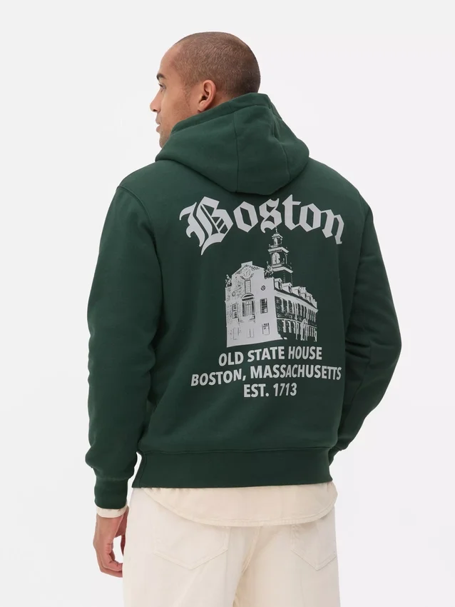 Boston-Hoodie mit Grafikprint