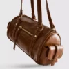 Bowler-Tasche aus Kunstleder im Used-Look