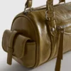 Bowler-Tasche aus Kunstleder im Used-Look