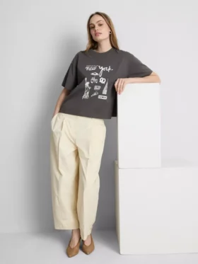 Boxy-T-Shirt aus Baumwolle mit Grafikprint