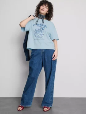 Boxy-T-Shirt aus Baumwolle mit Grafikprint
