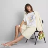 Boxy-T-Shirt aus Baumwolle mit Grafikprint