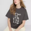 Boxy-T-Shirt aus Baumwolle mit Grafikprint
