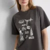 Boxy-T-Shirt aus Baumwolle mit Grafikprint