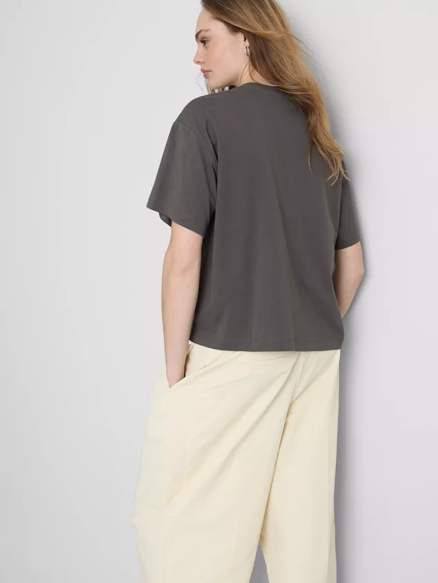 Boxy-T-Shirt aus Baumwolle mit Grafikprint