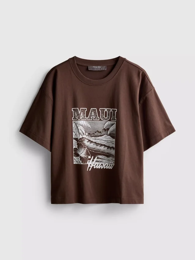 Boxy-T-Shirt aus Baumwolle mit Grafikprint