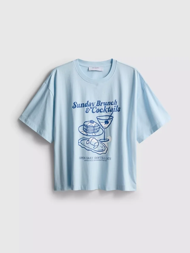 Boxy-T-Shirt aus Baumwolle mit Grafikprint