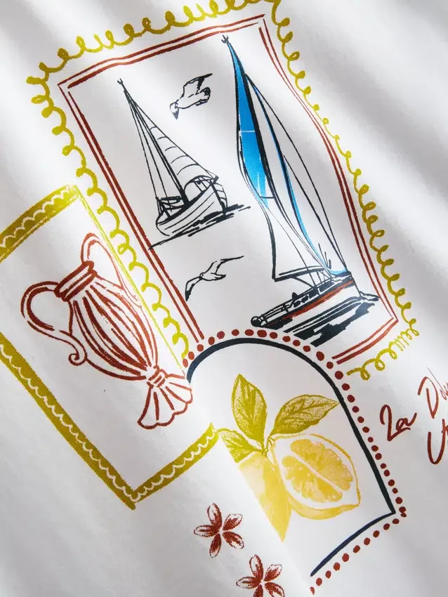 Boxy-T-Shirt aus Baumwolle mit Grafikprint