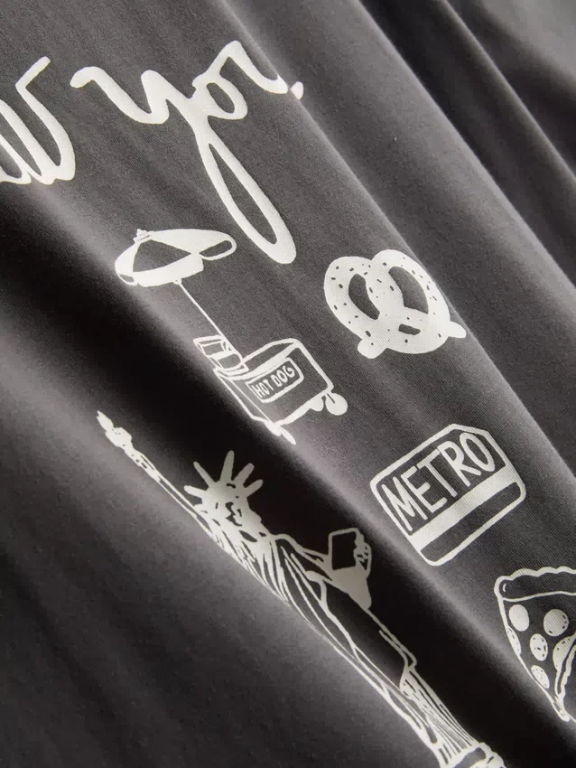 Boxy-T-Shirt aus Baumwolle mit Grafikprint