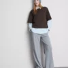 Boxy-T-Shirt aus Baumwolle mit Rundhalsausschnitt
